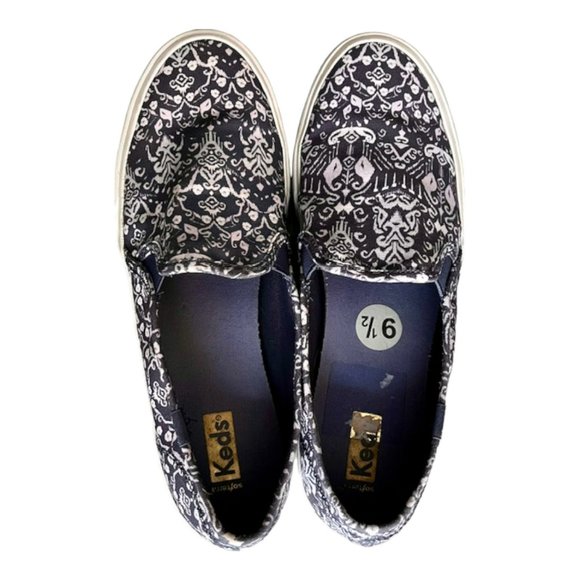 Keds Double Decker Mosaic Canvas Slip-On Sneaker - Blue/White - 9.5 - Picture 8 of 13